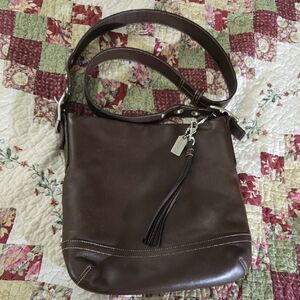 Coach Brown Leather Hobo Shoulder Bag | Silver Hardware | 2006